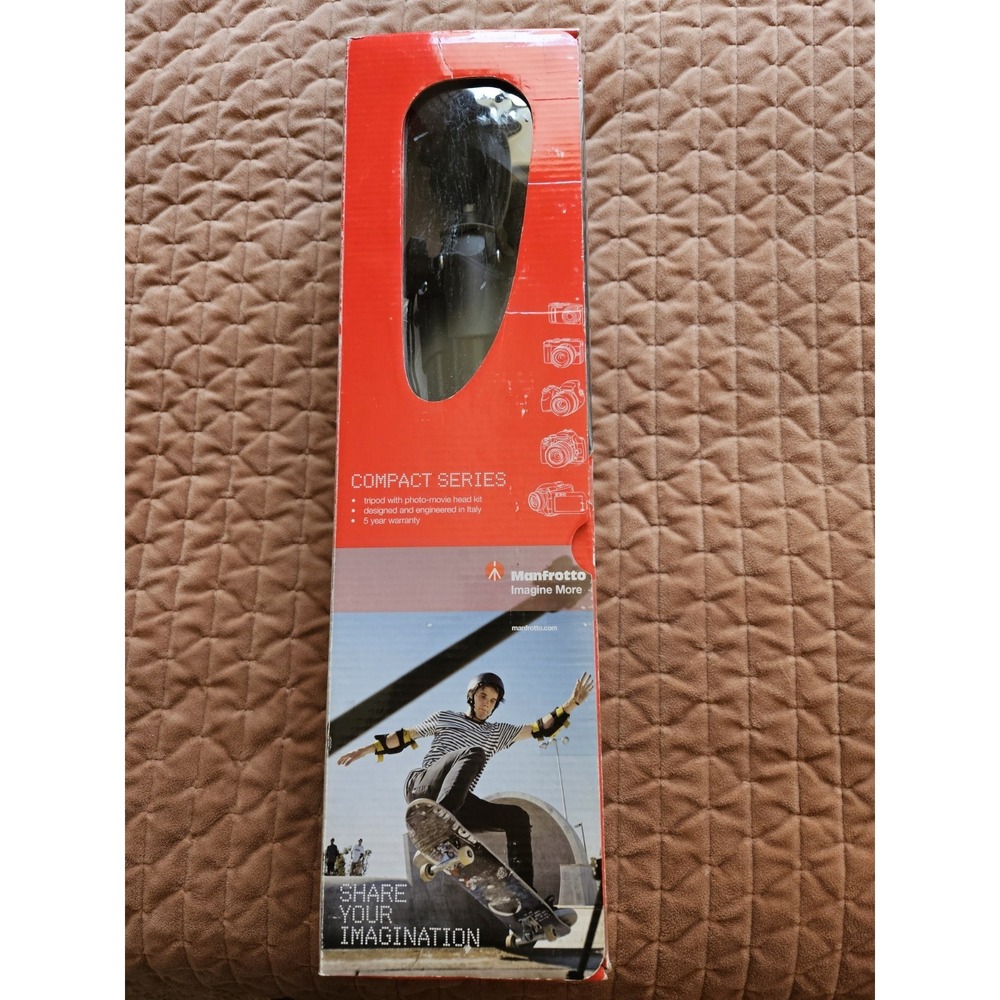 NIB Manfrotto Compact Series Camera Tripod Quick Release Pistol Grip Black